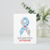 Diabetes Awareness Schleife Briefkaart (Staand voorkant)