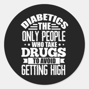 Diabetes Awareness Type 1 Type 2 Diabetes Plezier Ronde Sticker