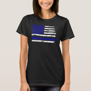 Diabetes Awareness USA Flag American Blue Support T-shirt