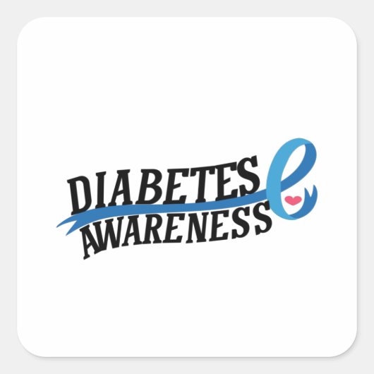 Diabetes Awareness Vierkante Sticker (Voorkant)