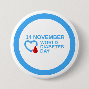 Diabetes Awareness World Diabetes Day 14 november Ronde Button 7,6 Cm