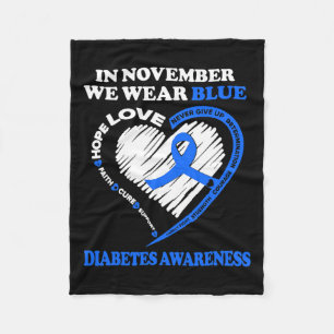 Diabetes Bewustheid In november Draag we blauw Fleece Deken
