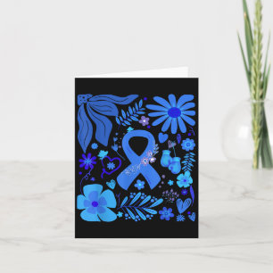 Diabetes Bewustzijn Boho Bloemig Blauw Lint Diabet Kaart