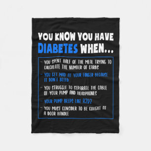 Diabetes Bewustzijn Diabetes Type 1 Leuk woordje o Fleece Deken