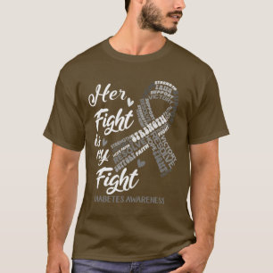 Diabetes Bewustzijn Haar gevecht is mijn strijd T-shirt