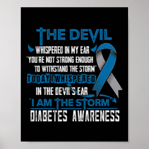 Diabetes bewustzijn Ik ben de Storm Devil Poster