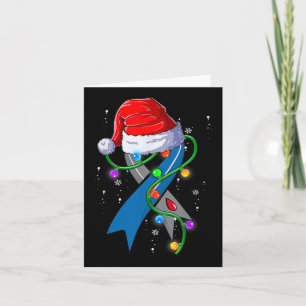 Diabetes Bewustzijn Kerstmis Kerstman Hoed Blauw L Kaart