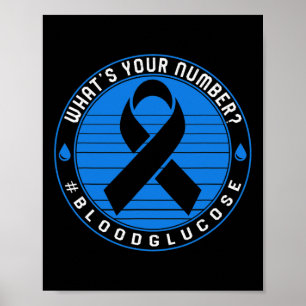 Diabetes Bewustzijn T1D Wat is uw nummer Bloed GL Poster