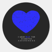 Diabetes Bewustzijn van het hart Ronde Sticker (Voorkant)