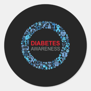 Diabetes Bewustzijn Wereld Diabetes Dag  Ronde Sticker
