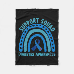Diabetes Blue Support Squad Diabetes Awareness Fleece Deken
