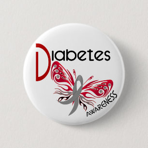 Diabetes BUTTERFLY 3 Ronde Button 5,7 Cm