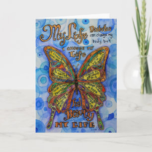 Diabetes Butterfly met Awareness Poem Note-kaarten Kaart