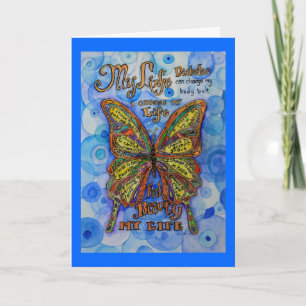 Diabetes Butterfly met het Wenskaart van het Geem Kaart
