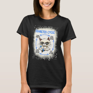 Diabetes Cyclus Diabetes Bewustzijn Kat T1D Grijs T-shirt
