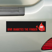 Diabetes de vinger geven bumpersticker (Op auto)