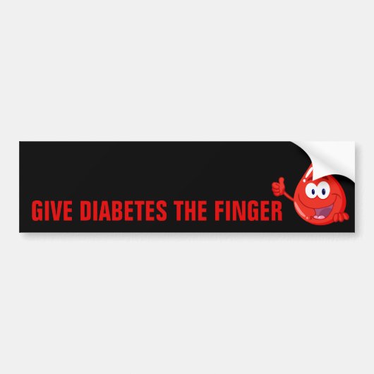 Diabetes de vinger geven bumpersticker (Voorkant)