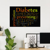 Diabetes die BLACK voorkomen Poster (Thuiskantoor)