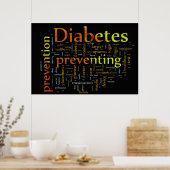 Diabetes die BLACK voorkomen Poster (Keuken)