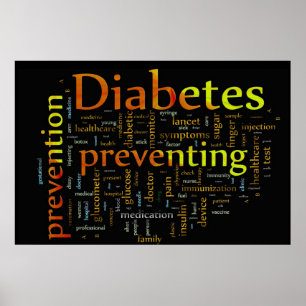 Diabetes die BLACK voorkomen Poster