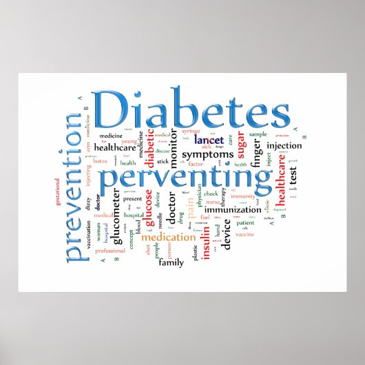 Diabetes die voorkomen poster (Voorkant)