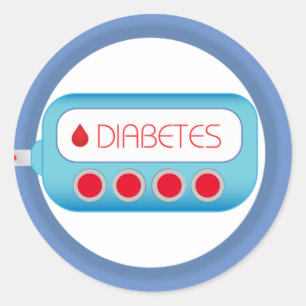 Diabetes glucometer grafisch ronde sticker