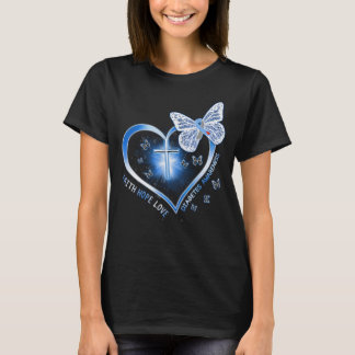 diabetes hart vlinder t-shirt