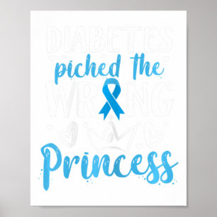 Diabetes heeft de verkeerde prinses Diabetes Aware Poster