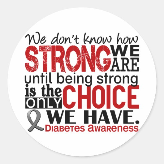 Diabetes hoe sterk we zijn ronde sticker (Voorkant)