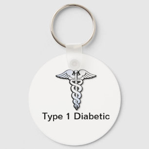 Diabetes ID Sleutelhanger Black