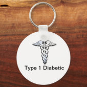 Diabetes ID Sleutelhanger Black (Voorkant)