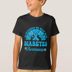 Diabetes in november Draag we Blauwe Groovy T-shirt
