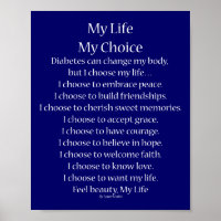 Diabetes Inspirerend Support Poem Poster Prints