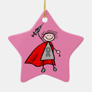 Diabetes Insulin Superheld Girl Keramisch Ornament