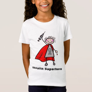 Diabetes Insulin Superheld Girl T-shirt