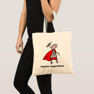 Diabetes Insulin Superheld Girl Tote Bag