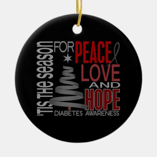 Diabetes Kerstmis 1 Keramisch Ornament (Voorkant)
