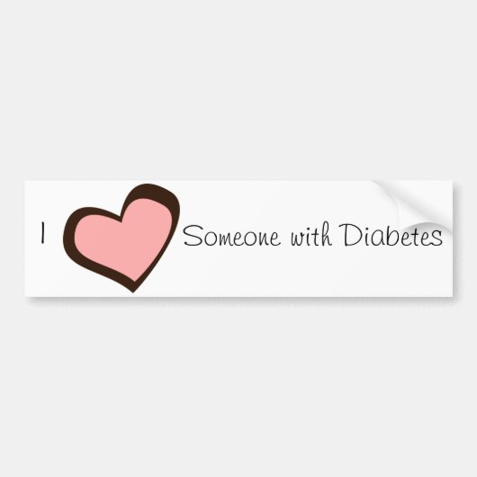 Diabetes Love Bumpersticker (Voorkant)
