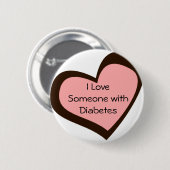 Diabetes Love Pin Ronde Button 5,7 Cm (Voorkant /achterkant)