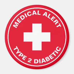 Diabetes medisch alarm type 2 diabetisch rood magneet