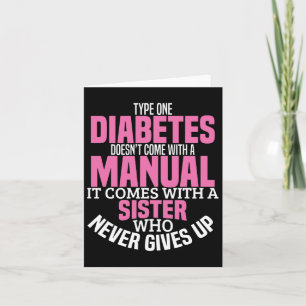 Diabetes Sister Type 1 T1d Diabetisch Bewustzijn V Kaart