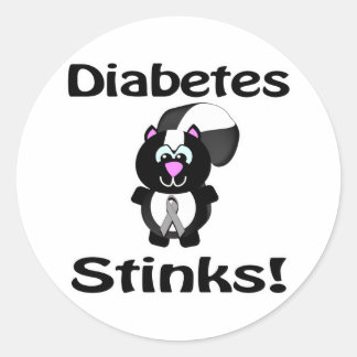 Diabetes Stinks Skunk Awareness Design Ronde Sticker