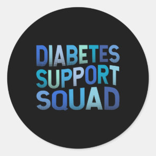 Diabetes Support Squad T1d Type 1 Diabetes Warrior Ronde Sticker