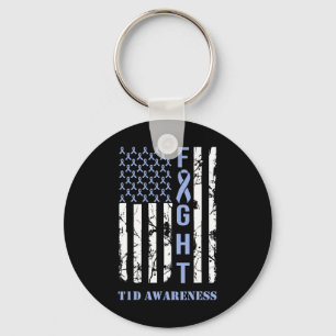 Diabetes T1d Awareness Month Fight Flag Blue Ribbo Sleutelhanger