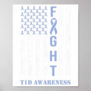Diabetes T1D Bewustmaking Maand Fight Flag Blue Ri Poster