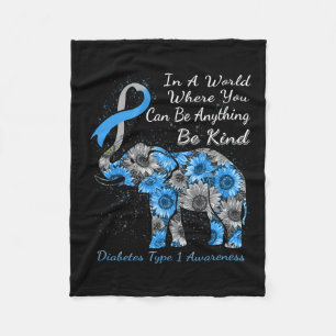 Diabetes Type 1 Bewustmaking Zonnebloem Lephant Be Fleece Deken