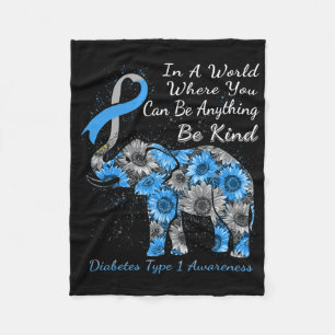 Diabetes Type 1 Bewustmaking Zonnebloem Lephant Be Fleece Deken