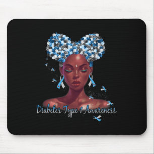 Diabetes Type 1 Bewustzijn Blauw En Grijs Lint Mei Muismat