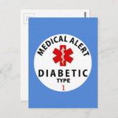 DIABETES TYPE 1 BRIEFKAART (Voorkant / Achterkant)