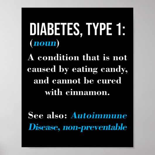 Diabetes type 1 definitie auto-immuunziekte poster (Voorkant)